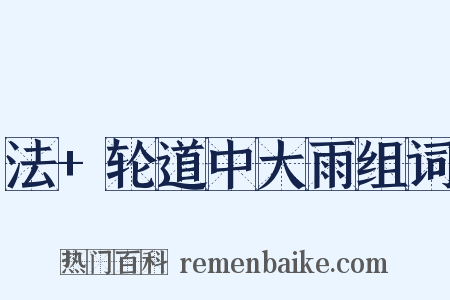 法+轮道中大雨组词是什么意思的图片